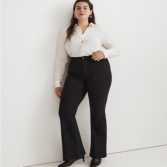 Madewell Skinny Flare Jeans in Black Frost Wash Size 33 - Picture 1 of 13